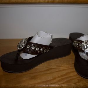 Brown Jewels Cowgirl Jewels Flip Flops